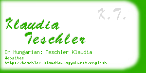 klaudia teschler business card